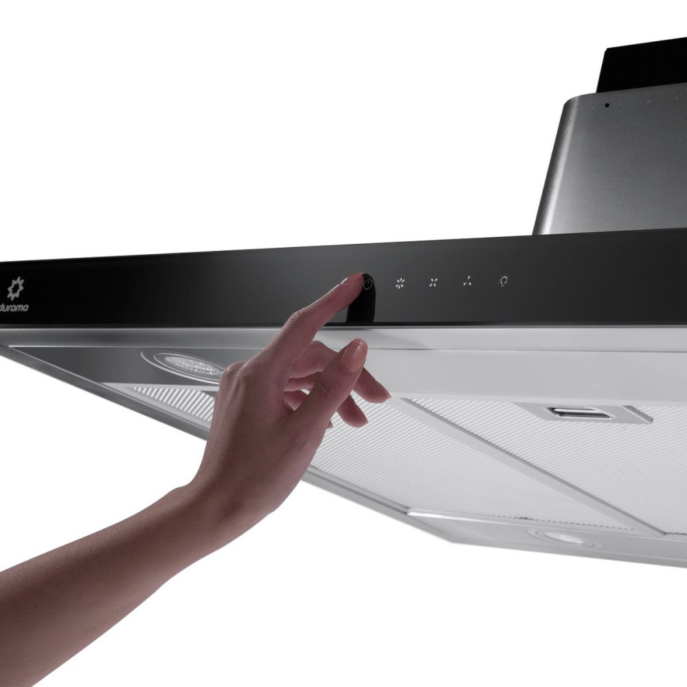 INDURAMA | CAMPANA EXTRACTORA 90 CM | TIPO ISLA ACERO INOXIDABLE Y VIDRIO