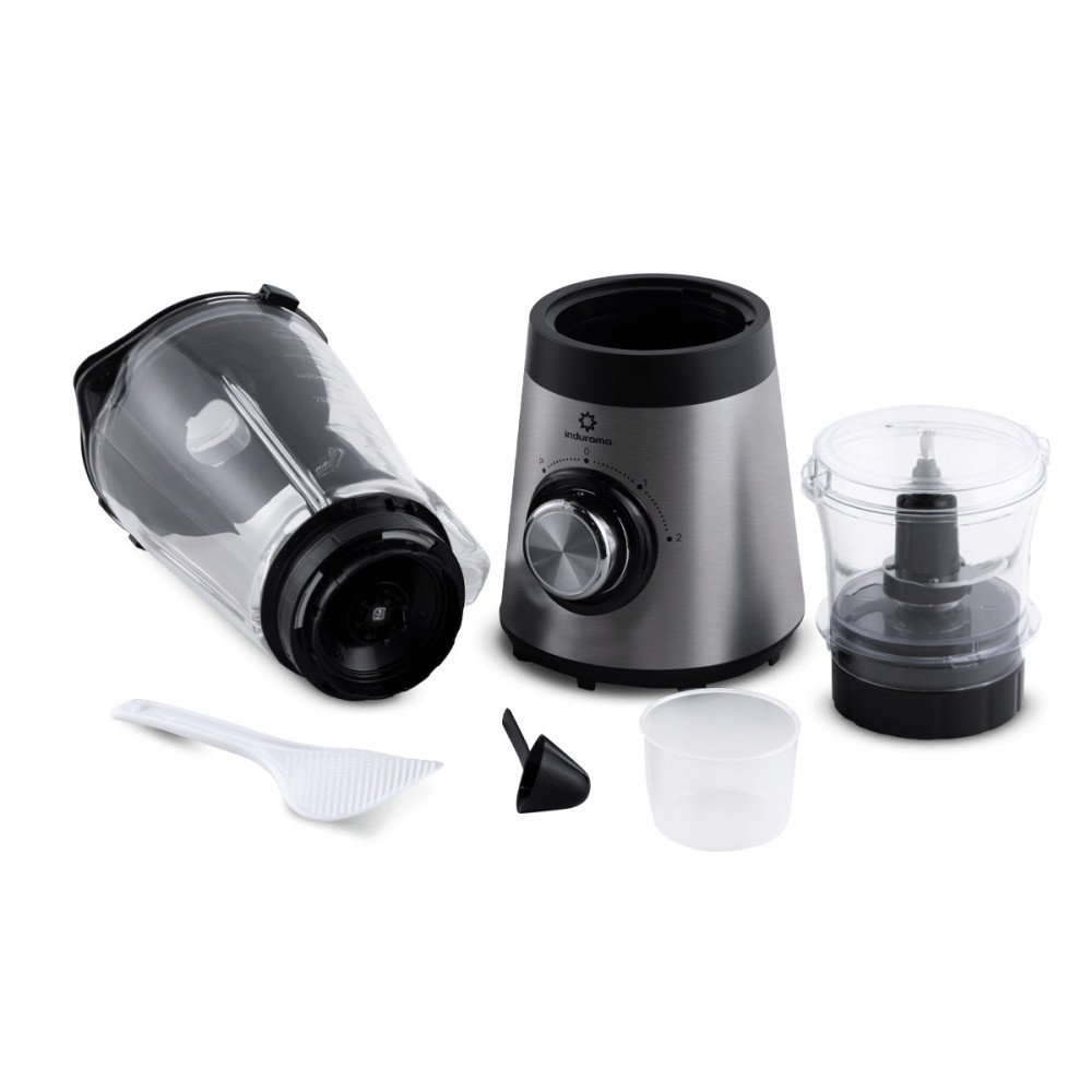 INDURAMA | LICUADORA 600 W | JARRA DE VIDRIO + VASO PROCESADOR