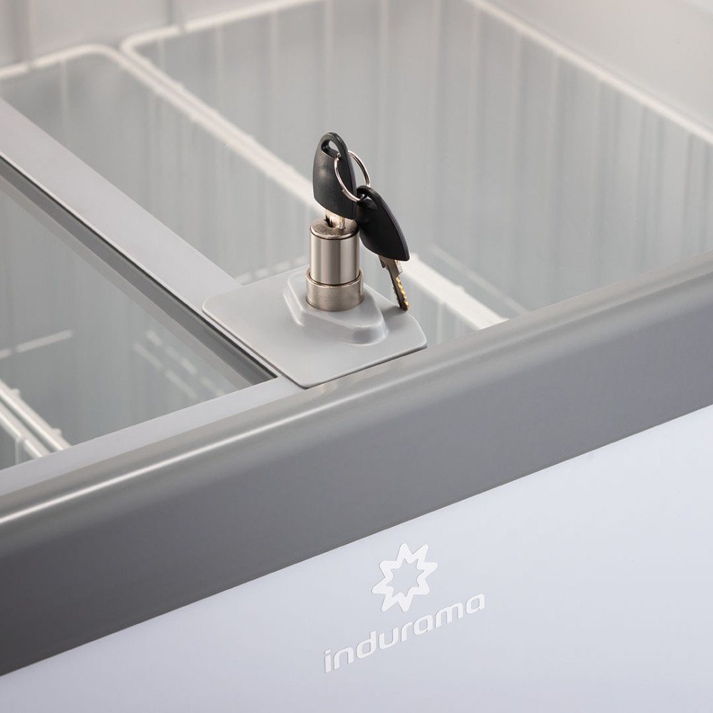 INDURAMA | CONGELADOR 200 LITROS | TAPA DE VIDRIO BLANCO