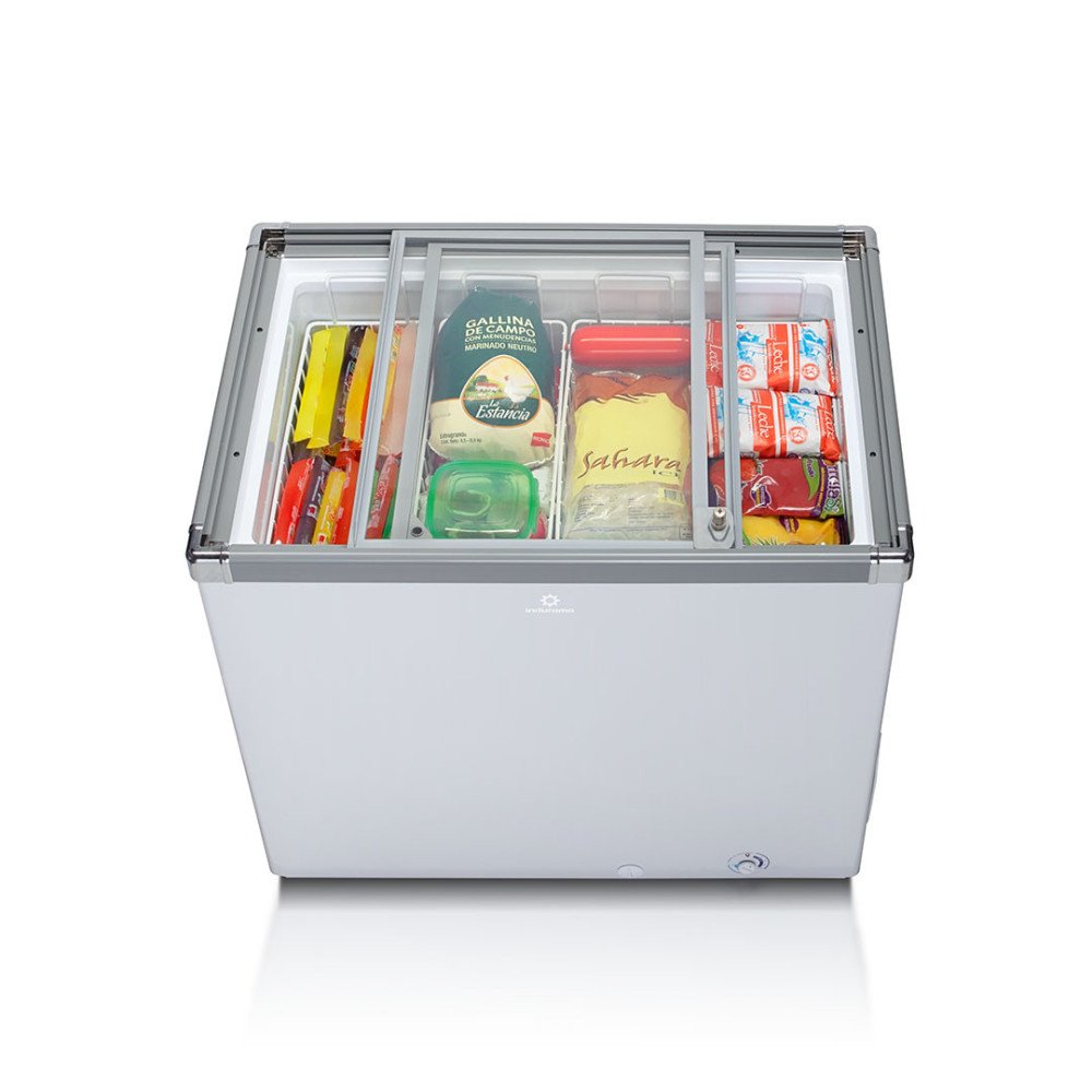 INDURAMA | CONGELADOR 200 LITROS | TAPA DE VIDRIO BLANCO