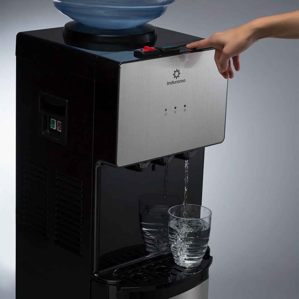 Dispensador de agua Indurama, fría/caliente/ambiente, acero inoxidable