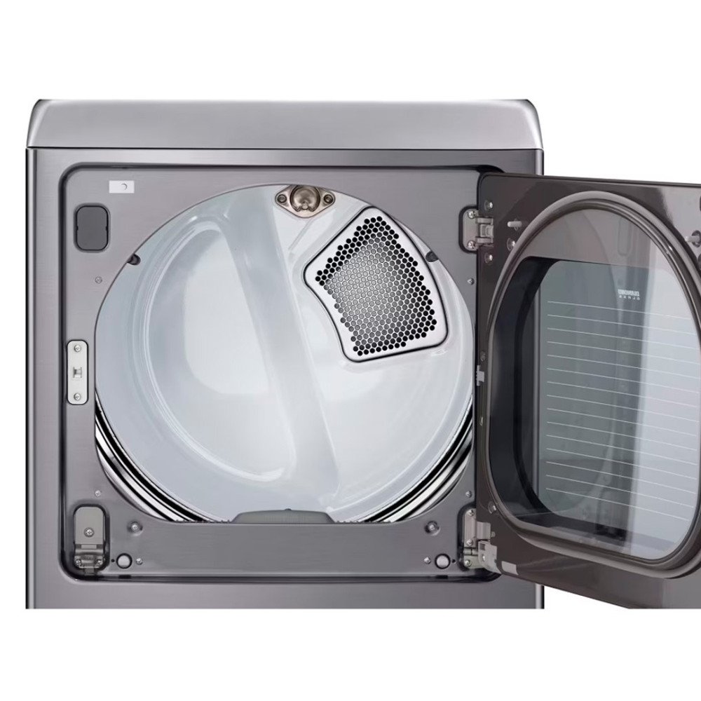 LG | SECADORA A GAS 21 KG | FRONTAL PUERTA DE VIDRIO SILVER