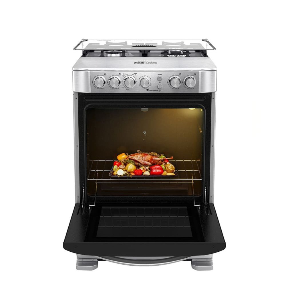 Cocina a Gas Mabe EM6095FX1 | 4 Hornillas | Acero Inoxidable 60 cm | Grill Plancha Teflonada modelo EM6095FX1 cómpralo en Mi Bodega Ec