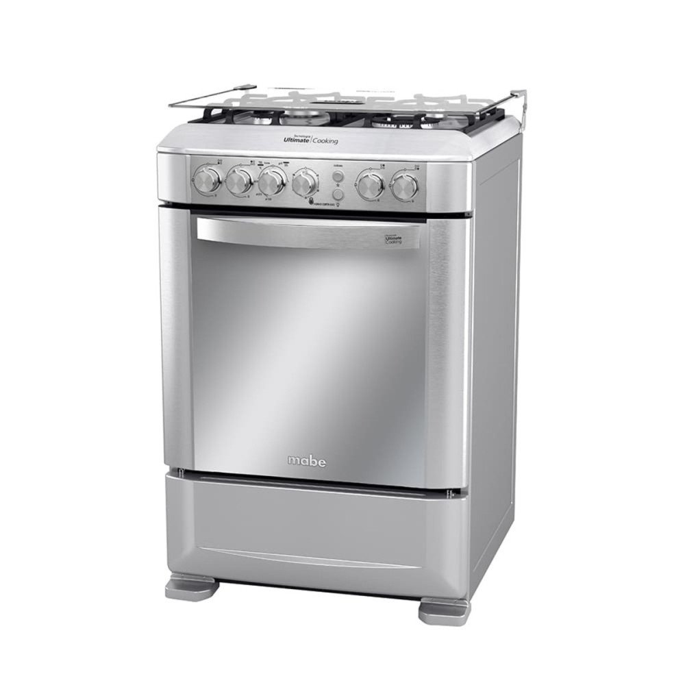 Cocina a Gas Mabe EM6095FX1 | 4 Hornillas | Acero Inoxidable 60 cm | Grill Plancha Teflonada modelo EM6095FX1 cómpralo en Mi Bodega Ec