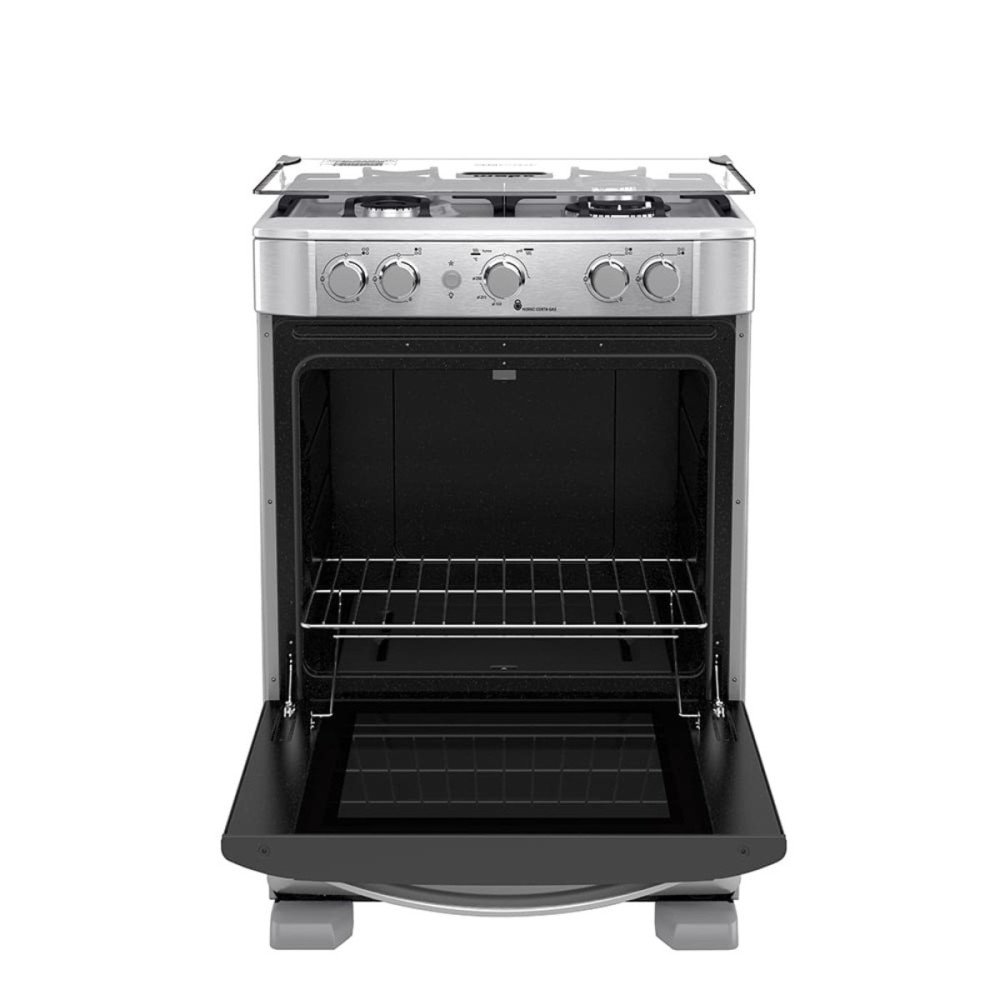 Cocina a Gas Mabe EM6060FX2 | 4 Hornillas | Encendido Grill Luz Horno 60 cm modelo EM6060FX2 cómpralo en Mi Bodega Ec