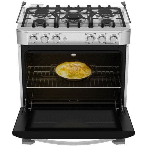 Cocina a Gas Mabe EM7635FX0 | 5 Hornillas | Encendido Luz Horno 76 cm modelo EM7635FX0 cómpralo en Mi Bodega Ec