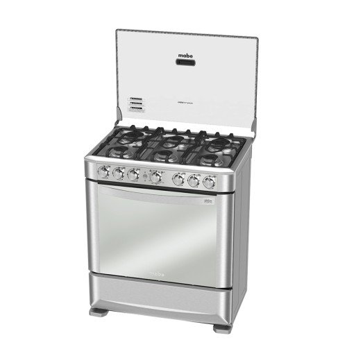 Cocina a Gas Mabe EM7630FX0 | 6 Hornillas | Grill Parrilla de Hierro 76 cm modelo EM7630FX0 cómpralo en Mi Bodega Ec