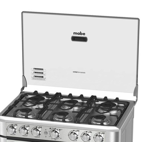 Cocina a Gas Mabe EM7630FX0 | 6 Hornillas | Grill Parrilla de Hierro 76 cm modelo EM7630FX0 cómpralo en Mi Bodega Ec