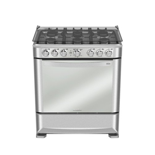 Cocina a Gas Mabe EM7630FX0 | 6 Hornillas | Grill Parrilla de Hierro 76 cm modelo EM7630FX0 cómpralo en Mi Bodega Ec