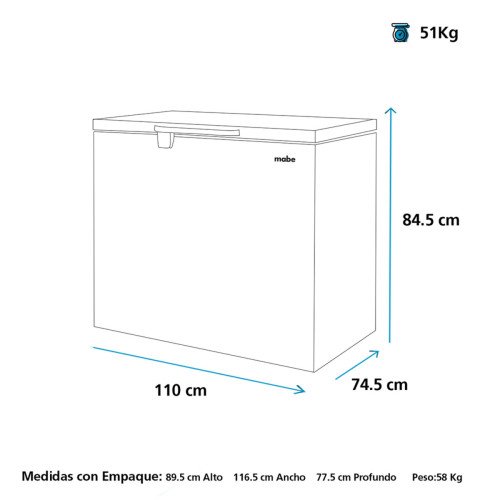 MABE | CONGELADOR DUAL 300 LITROS | TAPA CIEGA BLANCO modelo ALASKA300BH cómpralo en Mi Bodega Ec