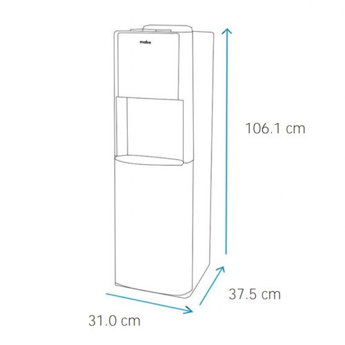 MABE | DISPENSADOR DE AGUA | 3 LLAVES AMBIENTE / FRIA /CALIENTE | BOTELLÓN OCULTO modelo EMBL1TN cómpralo en Mi Bodega Ec
