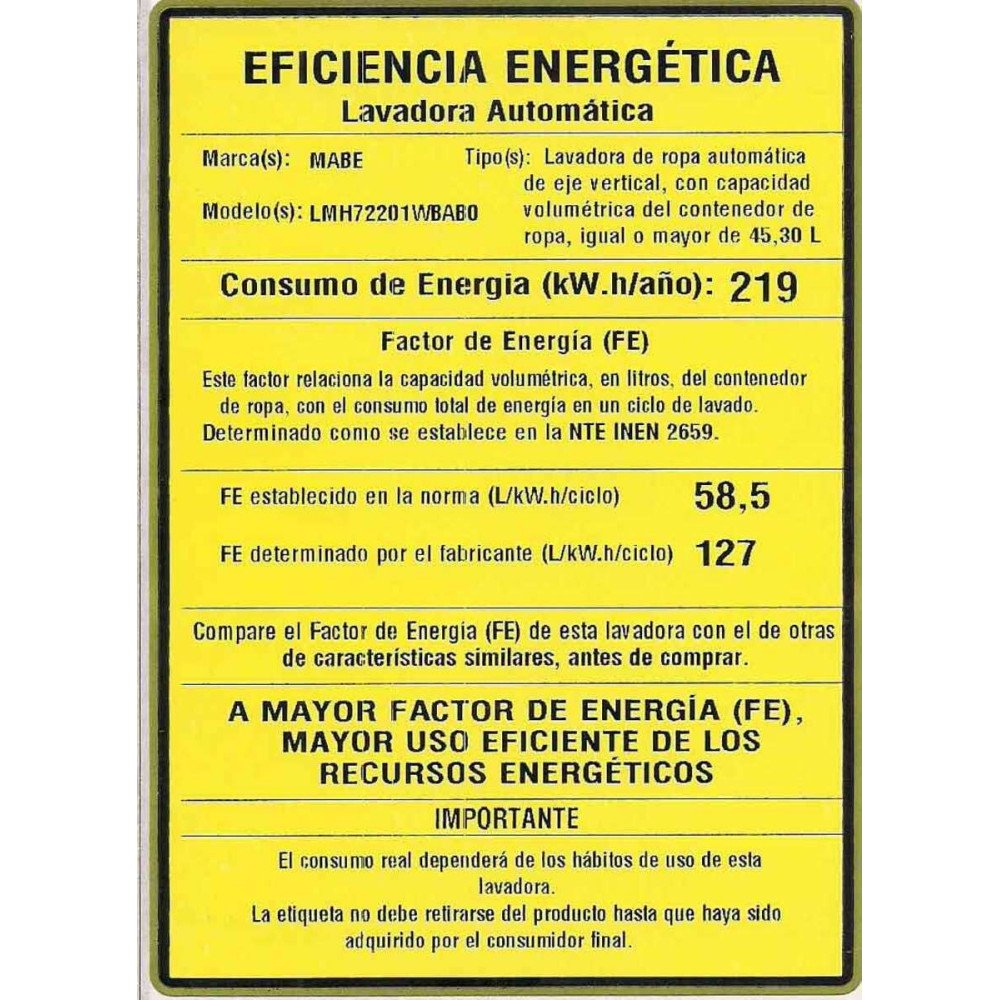 Lavadora Automática Mabe LMH72201WBAB0 | 22 Kg Blanca modelo LMH72201WBAB0 cómpralo en Mi Bodega Ec