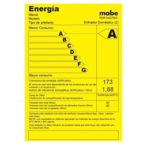 Minibar Mabe RMF04ERX0| 93 Lt. modelo RMF04ERX0 cómpralo en Mi Bodega Ec