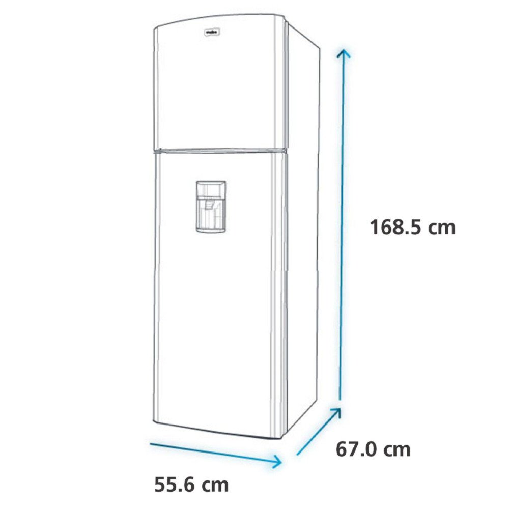 Refrigeradora Mabe Top Mount RMA250PJEU | 250 Lt. | Inoxidable, Con Dispensador modelo RMA250PJEU cómpralo en Mi Bodega Ec