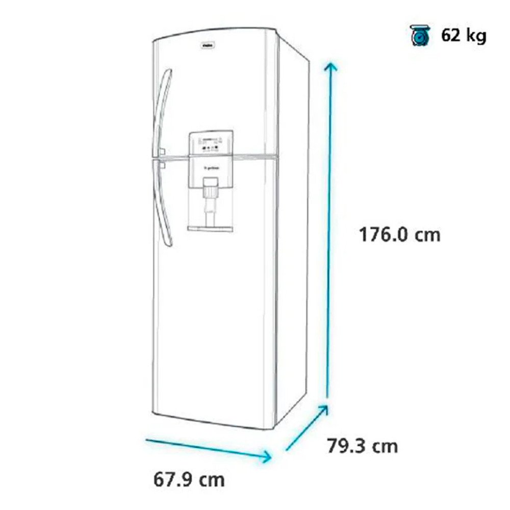 Refrigeradora Mabe RMP840FLEL1 | 400 Lt. | Con Dispensador, Platino modelo RMP840FLEL1 cómpralo en Mi Bodega Ec