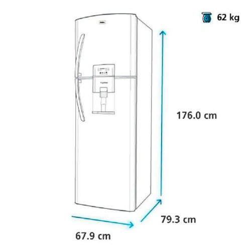 Refrigeradora Mabe RMP840FLEL1 | 400 Lt. | Con Dispensador, Platino modelo RMP840FLEL1 cómpralo en Mi Bodega Ec