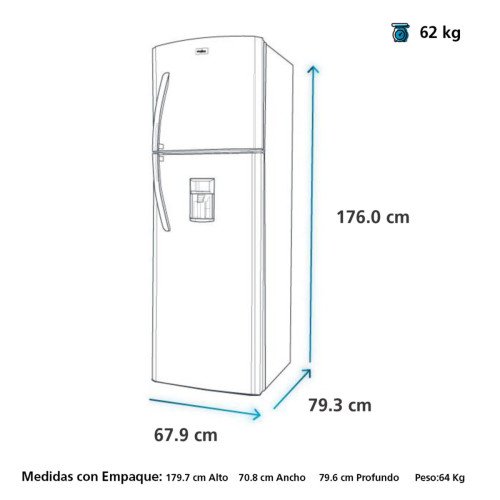 Refrigeradora Mabe Top Mount RMP840FZEU1 | 400 Lt. | No frost, Digital, Dispensador, Inoxidable modelo RMP840FZEU1 cómpralo en Mi Bodega Ec