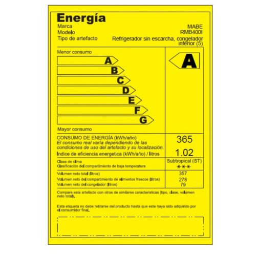 Refrigeradora Mabe RMB400IABRE0 | 418 Lt. | Con Dispensador, Platino modelo RMB400IABRE0 cómpralo en Mi Bodega Ec