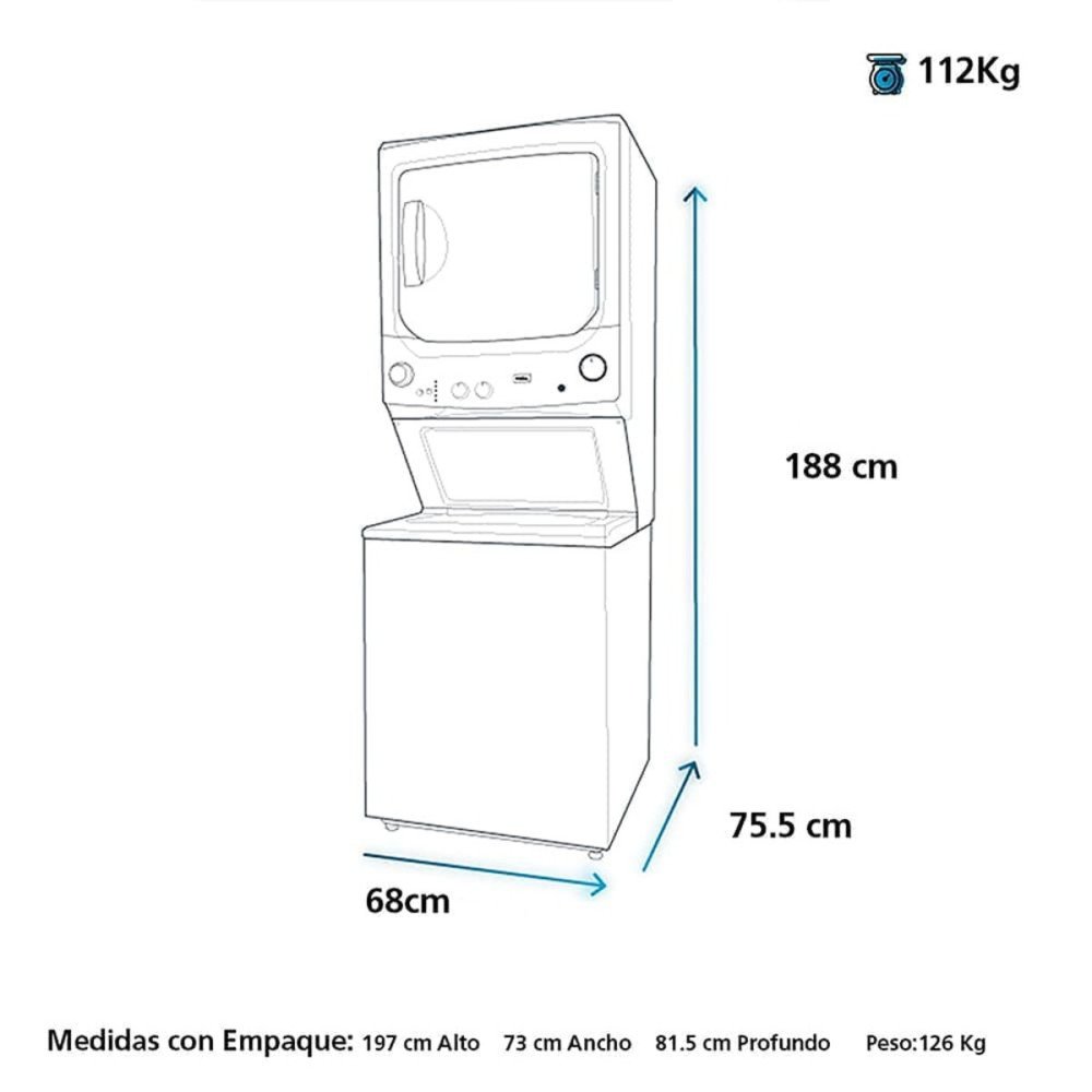 MABE | TORRE DE LAVADO A GAS 20 KG | NEGRO modelo MCL2040PPDG1 cómpralo en Mi Bodega Ec