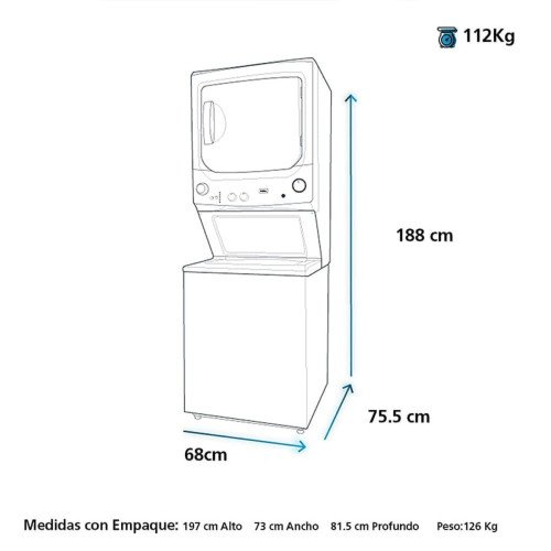 MABE | TORRE DE LAVADO A GAS 20 KG | NEGRO modelo MCL2040PPDG1 cómpralo en Mi Bodega Ec