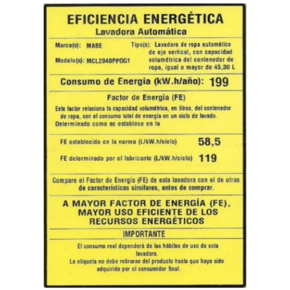 MABE | TORRE DE LAVADO A GAS 20 KG | NEGRO modelo MCL2040PPDG1 cómpralo en Mi Bodega Ec