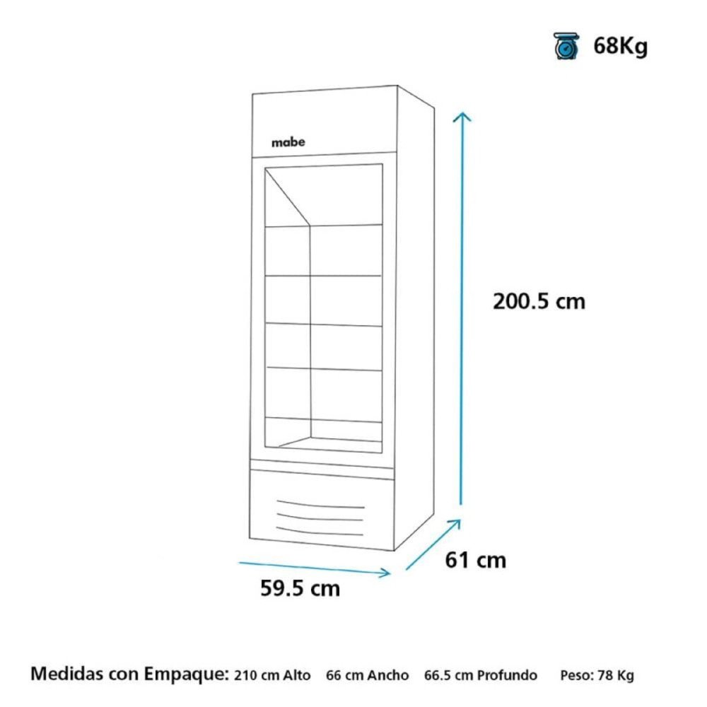 MABE | VITRINA ENFRIADORA 316 LITROS | VERTICAL / BLANCA