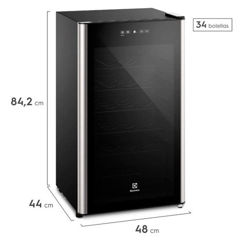 ELECTROLUX | VINERA 34 BOTELLAS | BLACK modelo ERWV34W6MWB cómpralo en Mi Bodega Ec