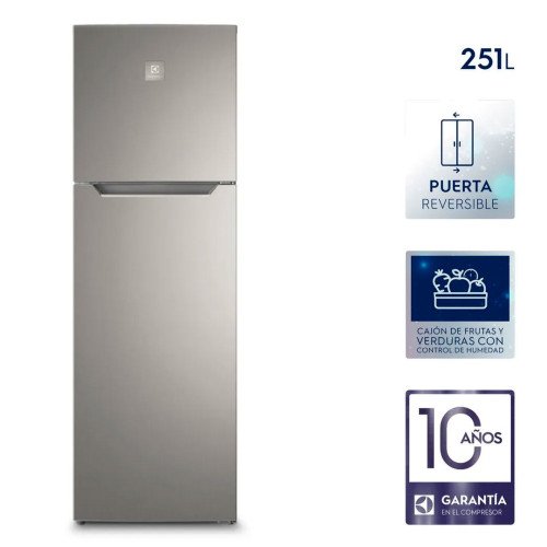 Refrigeradora Electrolux ERTS09G3HUS | 251 Lt. | No frost, Silver modelo ERTS09G3HUS cómpralo en Mi Bodega Ec