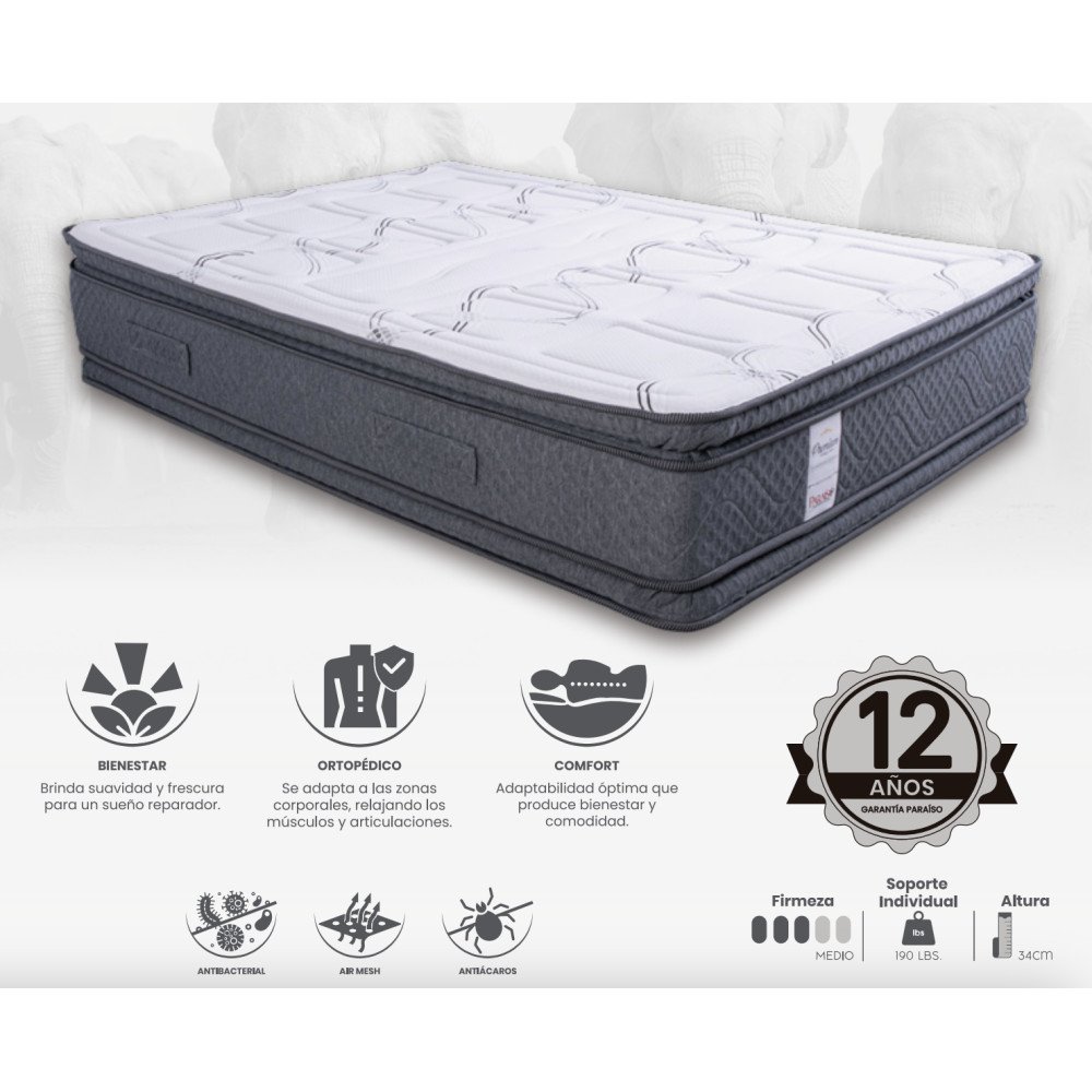 PARAÍSO | COLCHÓN PREMIUM DOBLE TOP PLUS modelo  cómpralo en Mi Bodega Ec