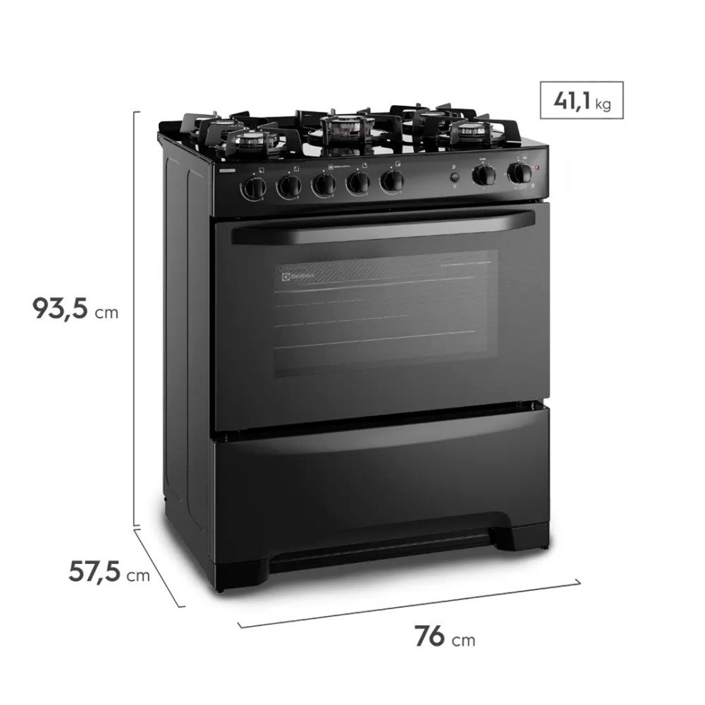 Cocina a Gas Electrolux FE5GPE | 5 Hornillas | Triple Llama Vidrio Vitrocerámico Cocina a Gas Electrolux FE5GPE | 5 Hornillas | Triple Llama Vidrio Vitrocerámico